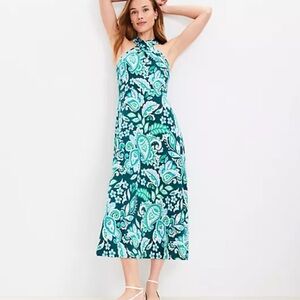 NWT Loft paisley Halter Midi Dress